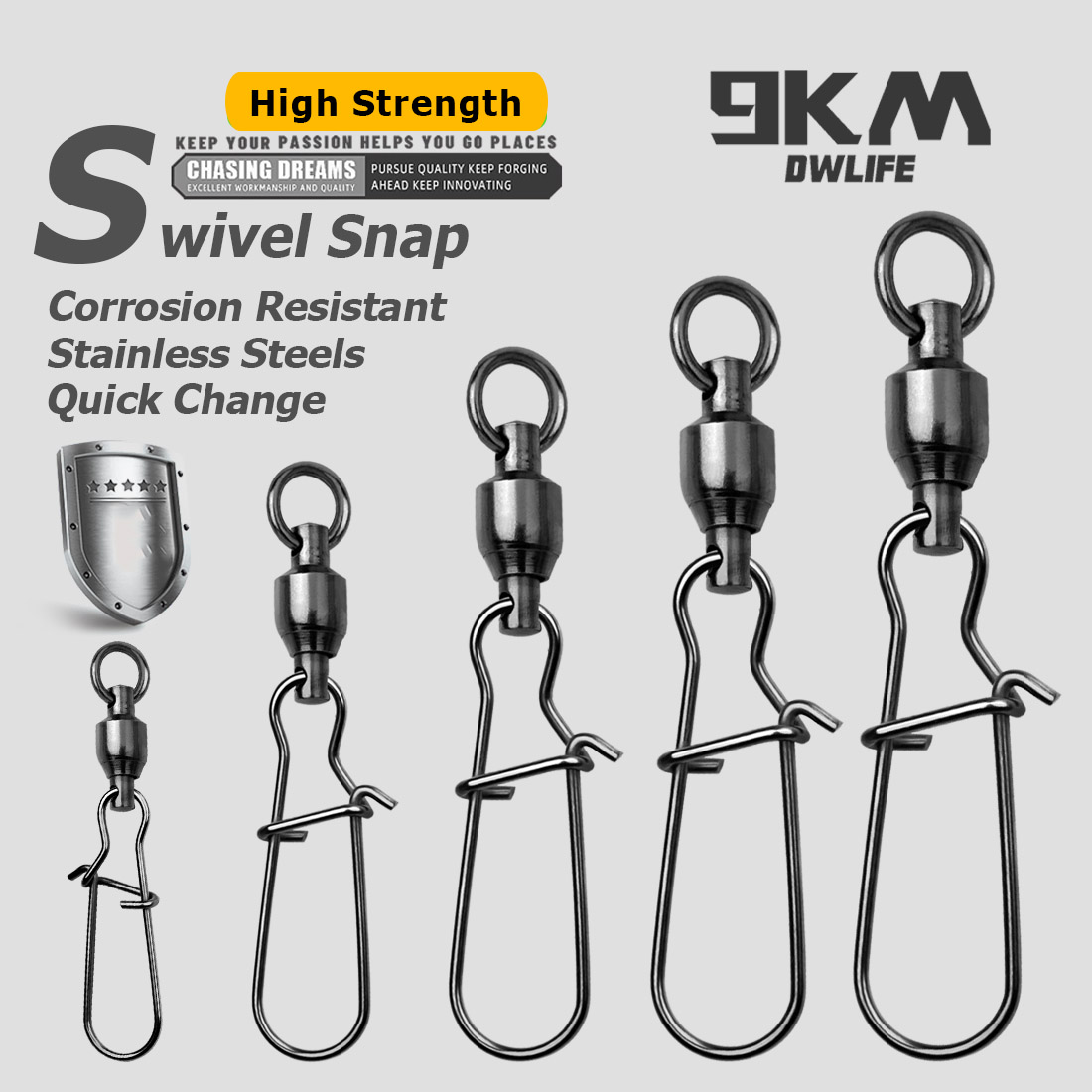 Saltwater Line - 9KM 10PCS Conector Giratorio de Pesca