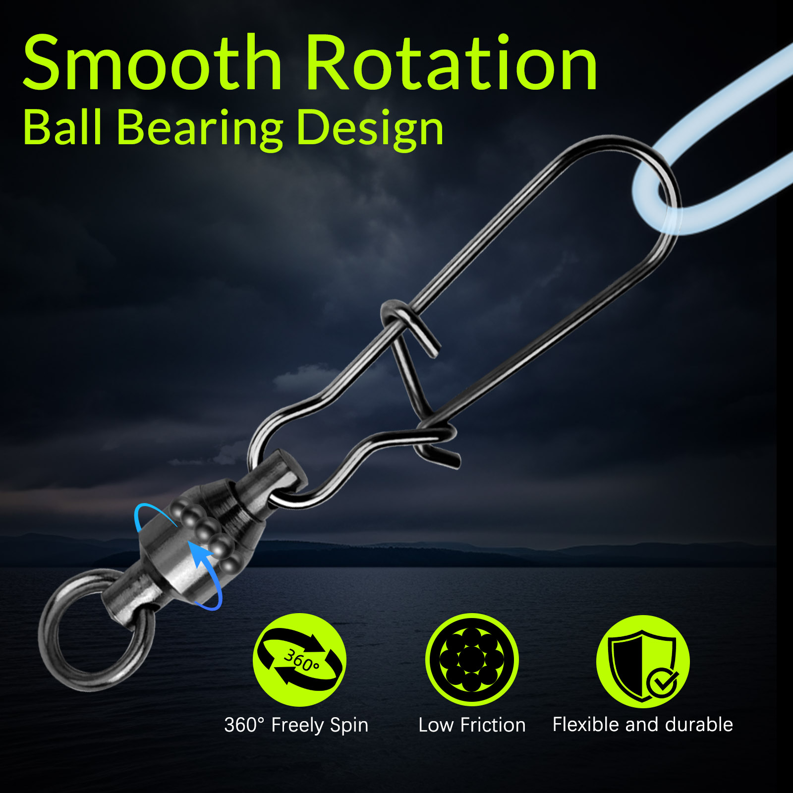 9KM 10PCS Conector Giratorio d - Saltwater Line reseña y precio