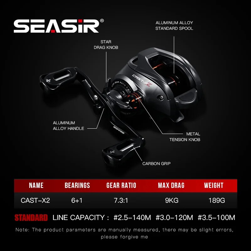 Carrete de pesca SEASIR Cast X - Kastking Reel Zephyr reseña y precio